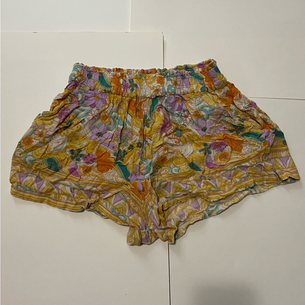 Angie High Waist Orange and Yellow Shorts